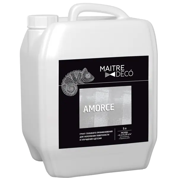 Грунтовка глубокого проникновения Maitre Deco «Amorce» 5 л лак основа maitre deco gel paillete base incolore бесцветный 1 кг