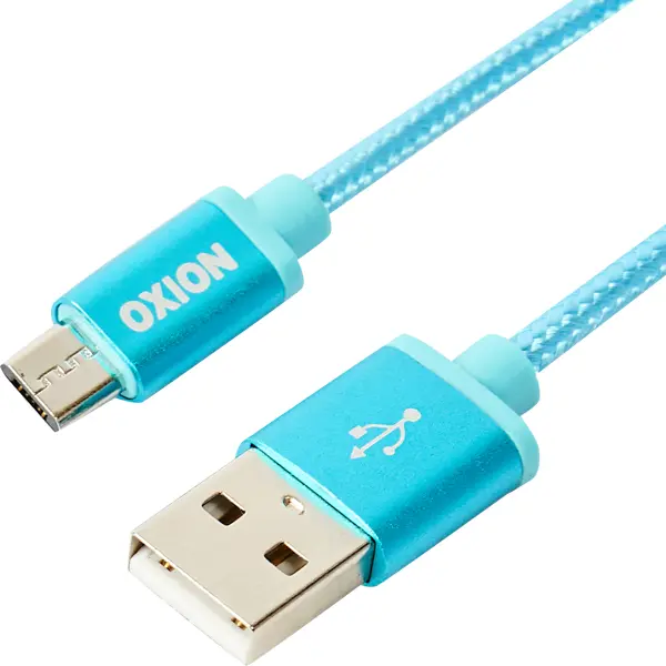 Кабель Oxion USB-micro USB 1.3 м 2 A цвет синий кабель oxion usb micro usb 1 м