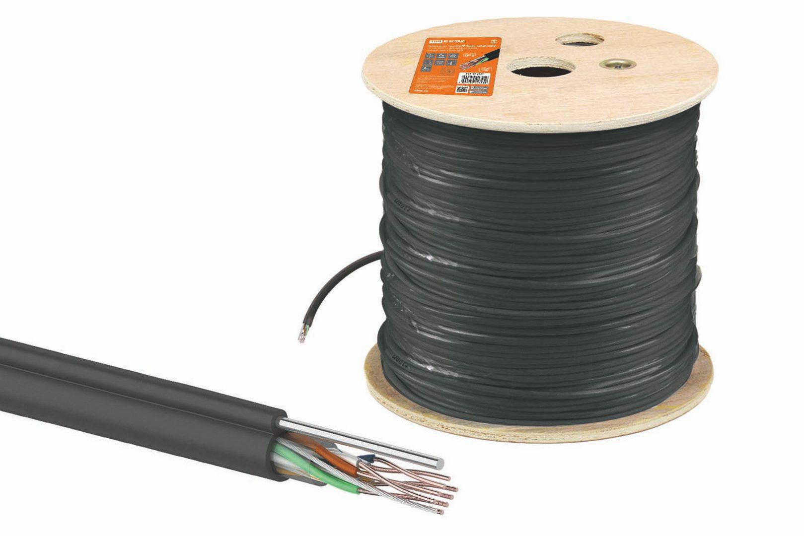 Кабель Tdm Electric витая пара U/UTP Cat 5e 4x2x24AWG 305 м solid PE для  наружной прокладки чёрный трос 1.2 мм ✳️ купить по цене 13595 ₽/шт. в  Москве с доставкой в интернет-магазине