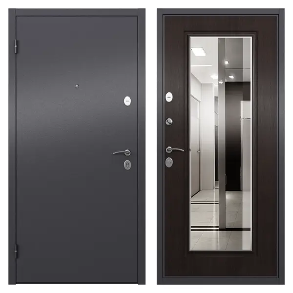 Дверь входная металлическая Берн 860 мм левая цвет скай дуб масленка двойная d 40 мм h 18 мм металлическая без крышек форма цилиндр