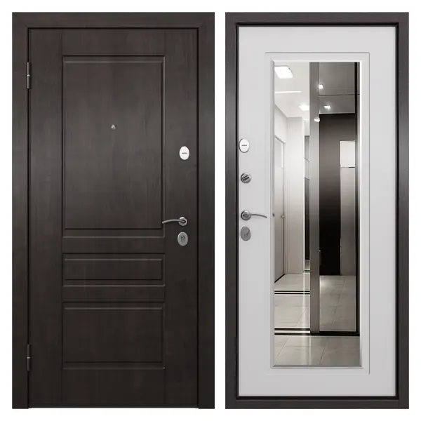 фото Дверь входная металлическая грата, 950 мм, левая, цвет скай белый рр torex