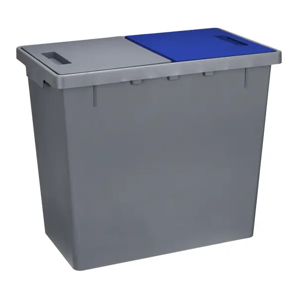 Контейнер для мусора 2-х секционный 40 л цвет серый контейнер хозяйственный для корма животных 36 л 40х38 5х47 5 см с крышкой светло серый альтернатива м8293