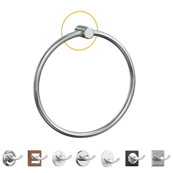 фото Держатель для полотенца кольцо lemer you-design металл цвет хром