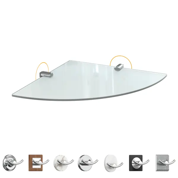 Полка для ванной угловая Lemer You-Design на винтах сталь/стекло цвет хром/матовое стекло угловая полка fbs