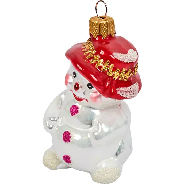 Елочное украшение Ёжик/Снеговик высота 10 см шар ёлочный снеговик и снегирь