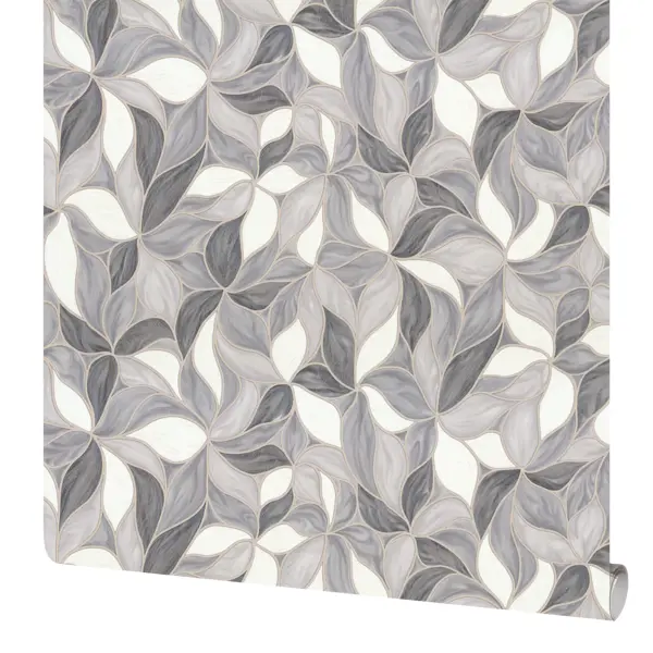 фото Обои флизелиновые euro decor fractal серые 1.06 м 7144-23