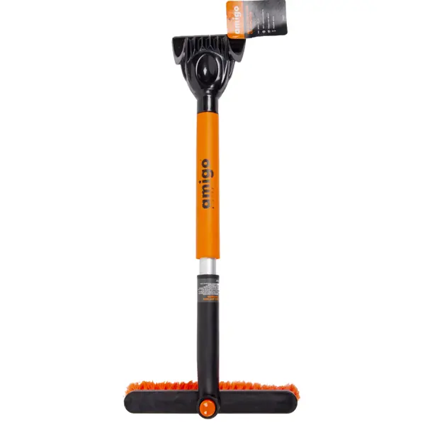 Щетка-скребок для снега Amigo 660 мм оранжевый/черный с поворотом скребок для снятия краски с удлиненной ручкой 100 мм