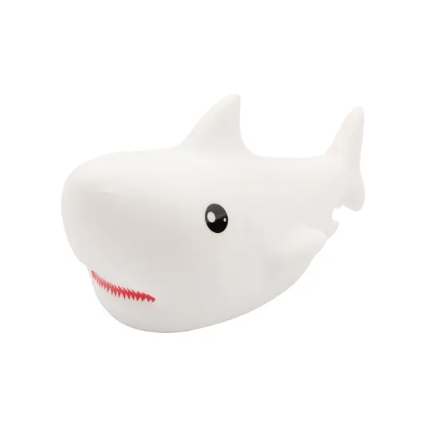 фото Силиконовый ночник акула 19х9х10 см, теплый белый свет, цвет белый без бренда