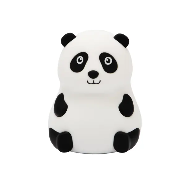 фото Силиконовый ночник панда 11х11х14 см, теплый белый свет, цвет белый без бренда