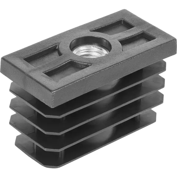 Заглушка пластиковая прямоугольная М10 25х50 мм, цвет черный, 4 шт. фитинг заглушка пластиковая ppf 6