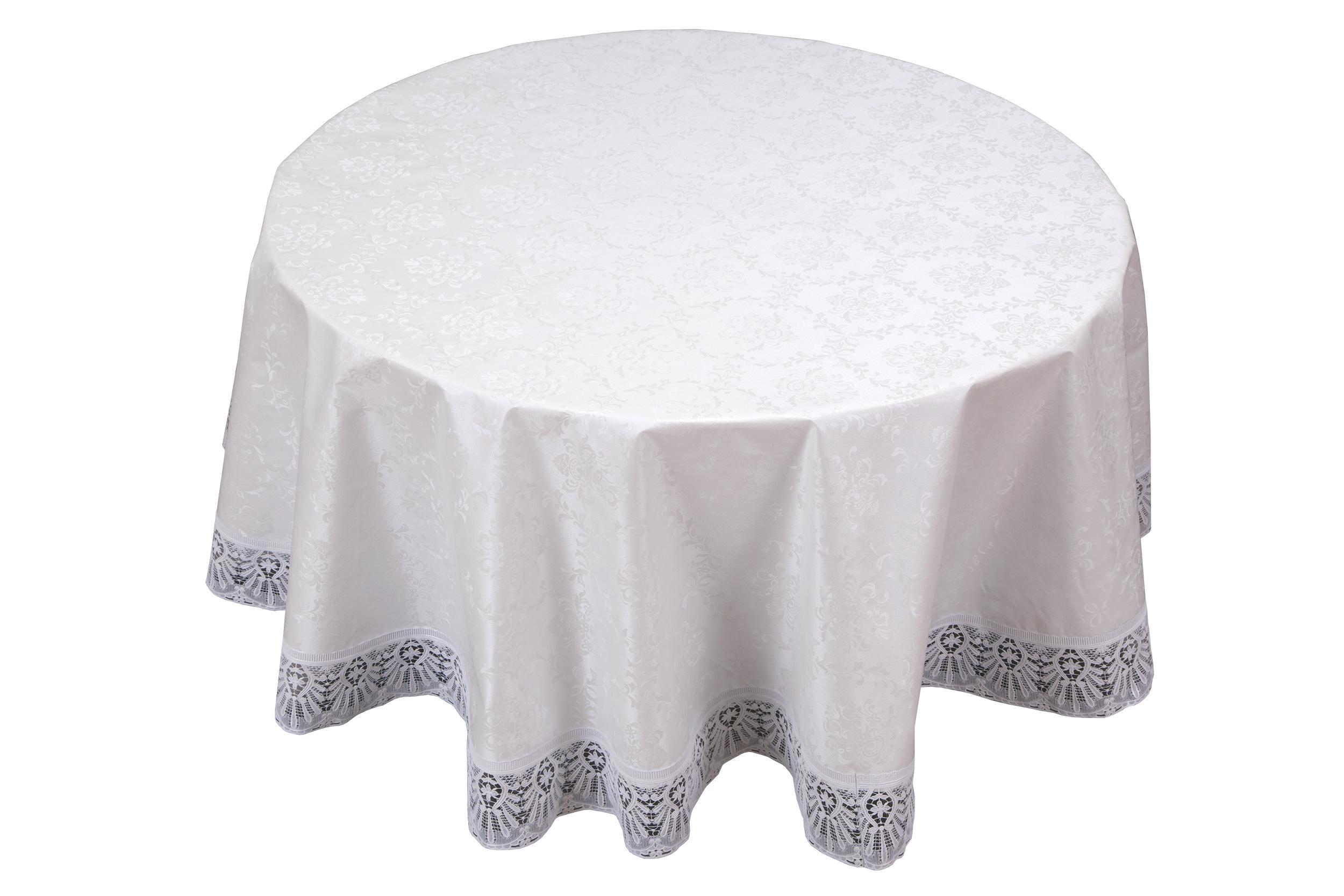 Сонник круглый стол с белой скатертью