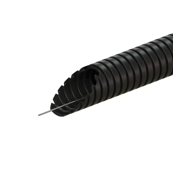 Труба гофрированная Экопласт D25 мм 10 м ПНД легкая с протяжкой цвет черный зонд для протяжки кабеля экопласт 30 м
