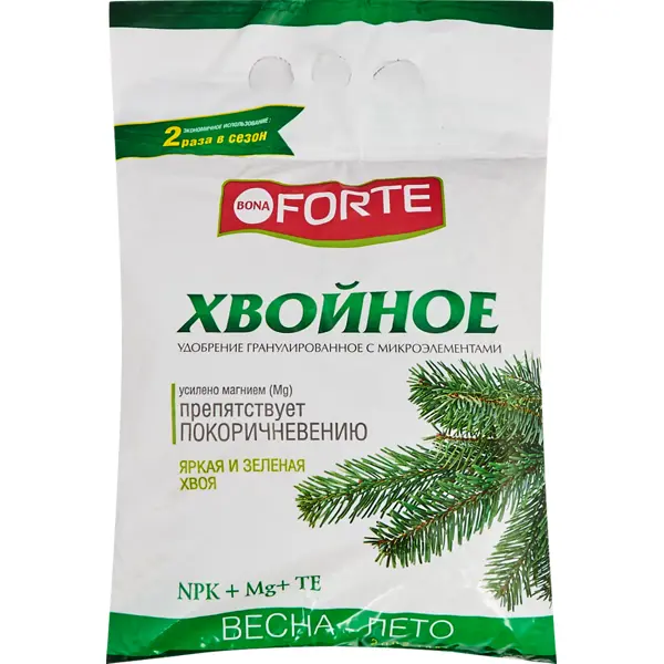 Удобрение Bona Forte Хвойное с микроэлементами 2 кг удобрение газон с микроэлементами 1 5 кг