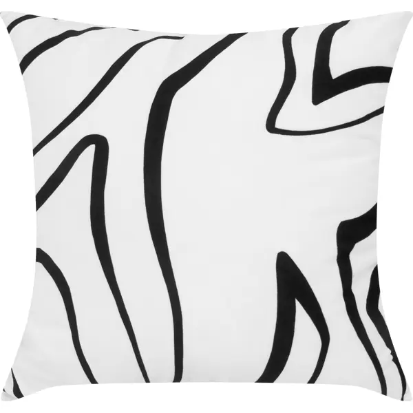 Подушка Абстракция 45x45 см цвет белый подушка декоративная тигр 40x40 см бархат черно белый