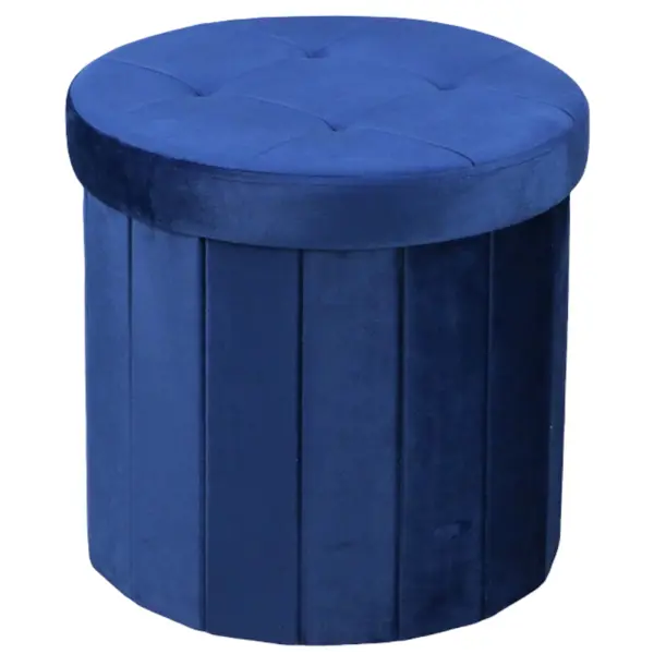 Пуф складной с нишей ø 38 см цвет синий короб для хранения вещей пуф 38 бр коричневый