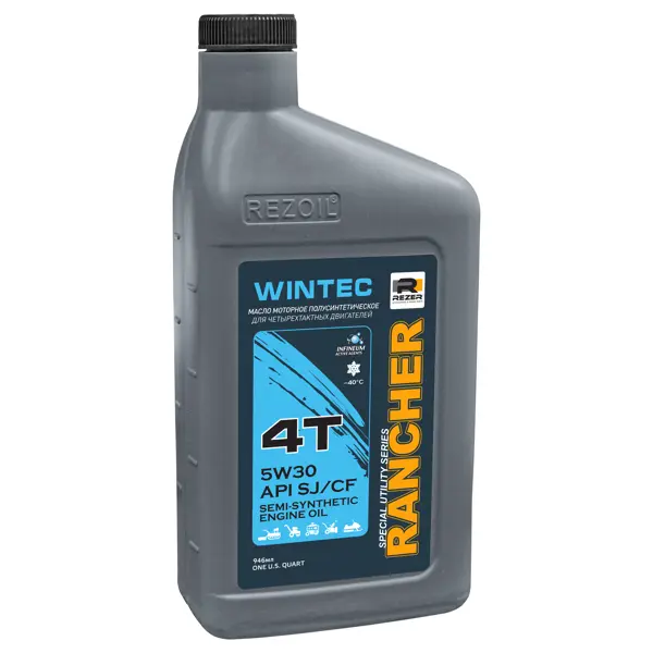 Масло моторное 4Т Rezer Rancher WINTEC полусинтетическое 0,946 л масло моторное полусинтетическое optimal 10w 40 3929 1 л