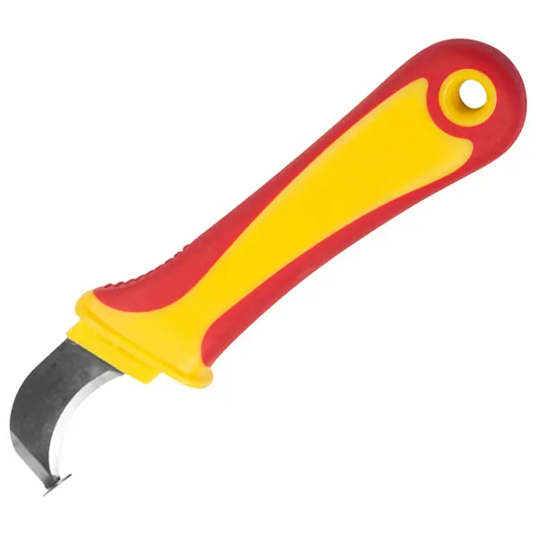 Нож для снятия изоляции с пяткой Rexant 12-4935, 180 мм нож монтажника с чехлом сибртех 79013 заточка справа лезвие 31 мм