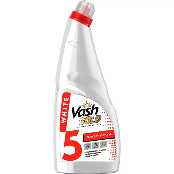 Гель для чистки унитаза Vash Gold 750 мл чистящее средство vanish gold 3в1 extra hygiene для чистки ковров антибактериальное 450 мл