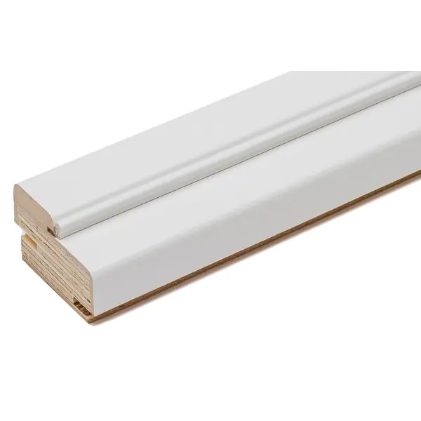 Дверная коробка Танганика 2100x81x39.5 мм CPL ламинация цвет белый (комплект 3 шт.) ручка дверная аллюр 16 028 ww 14 861 для финских дверей комплект ручек белая алюминиевый сплав