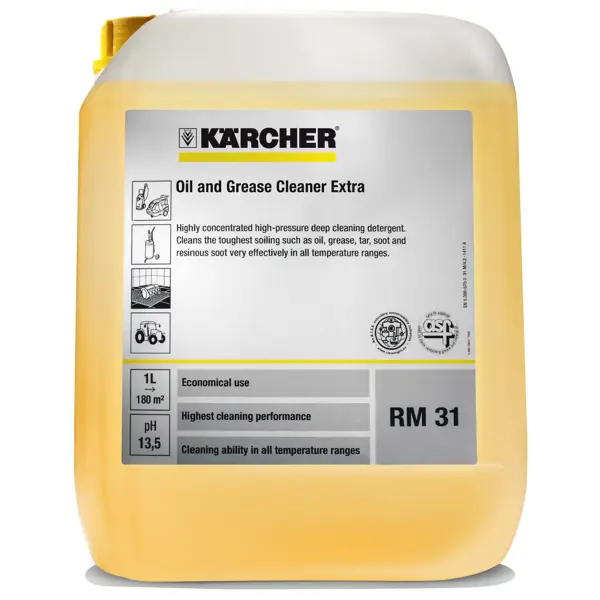 Средство для растворения масел и жира Karcher RM 31 10 л средство для чистки стекол karcher ca 40 r 0 5 л