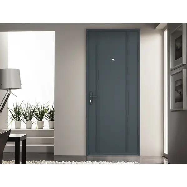 фото Дверь входная металлическая эко 2050х880 мм, левая, цвет антрацит doorhan