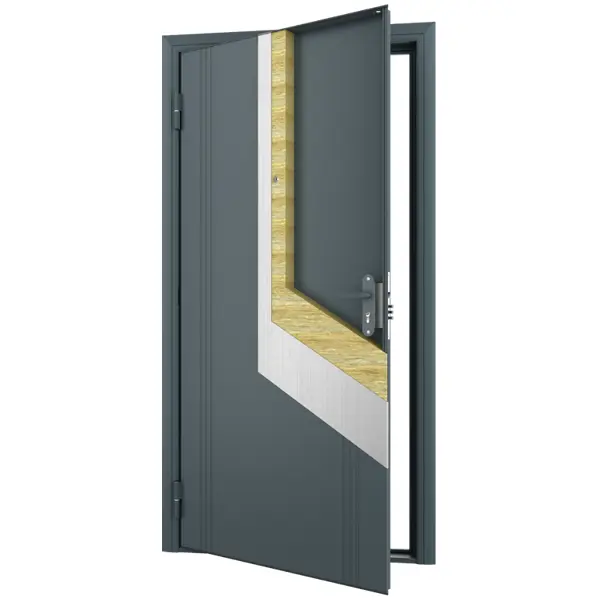 фото Дверь входная металлическая эко 2050х980 мм левая антрацит doorhan