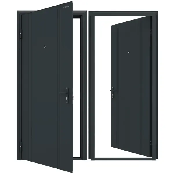 фото Дверь входная металлическая эко 2050х980 мм левая антрацит doorhan