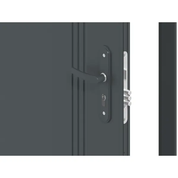 фото Дверь входная металлическая эко 2050х880 мм, левая, цвет антрацит doorhan