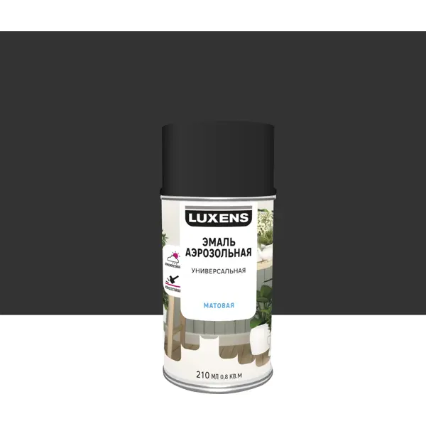Эмаль аэрозольная декоративная Luxens матовая цвет черный 210 мл краска декоративная maitre deco cristal air antivirus матовая прозрачная база с 0 9 л