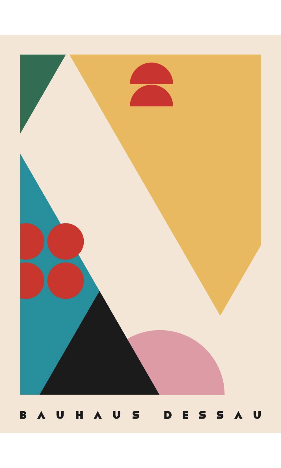 Постер Баухаус - Треугольники и круги 60x90 см в раме по цене 4990 ₽/шт .