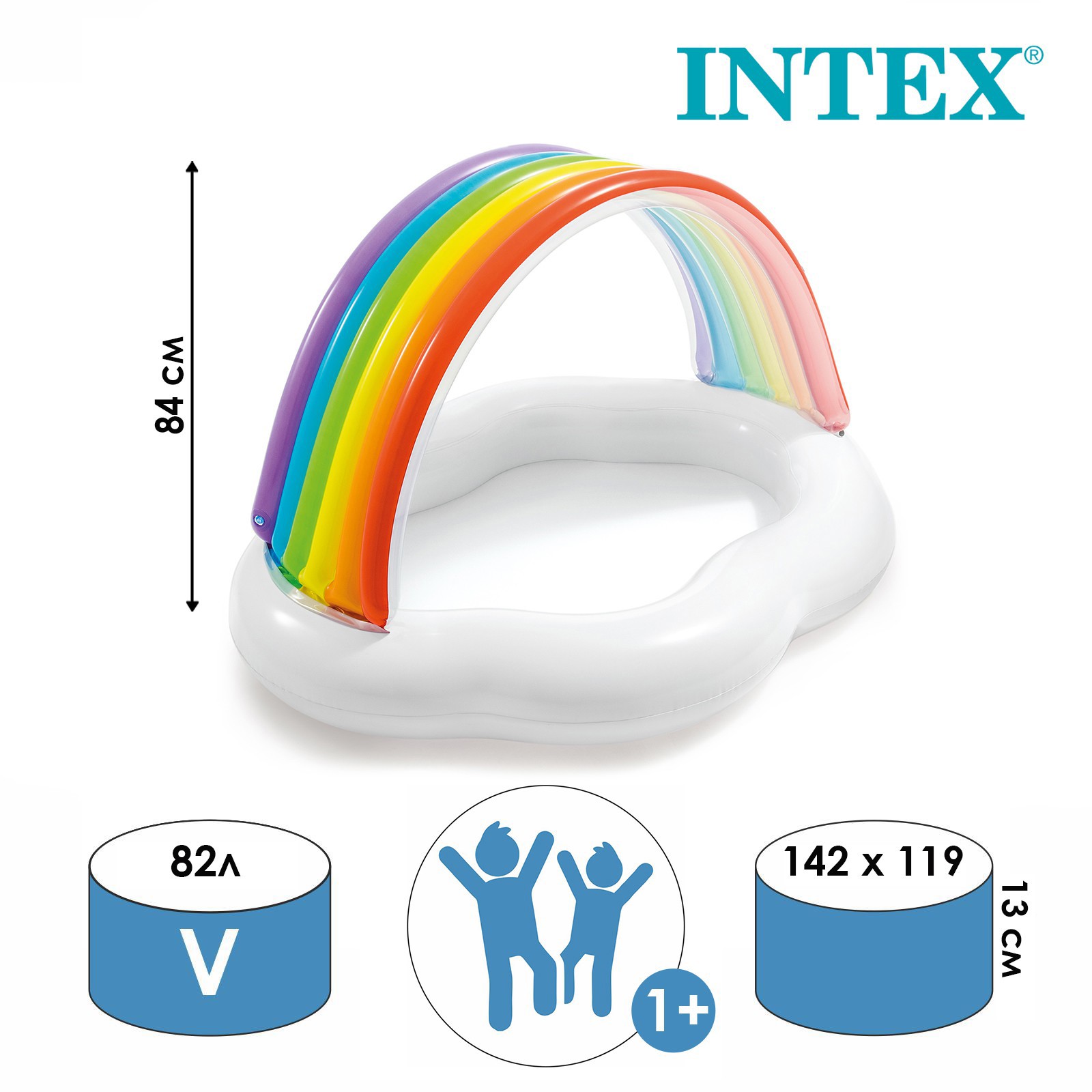 Бассейн надувной Intex 57141NP Радуга 142х119х84 см по цене 1789 ₽/шт.  купить в Москве в интернет-магазине Леруа Мерлен