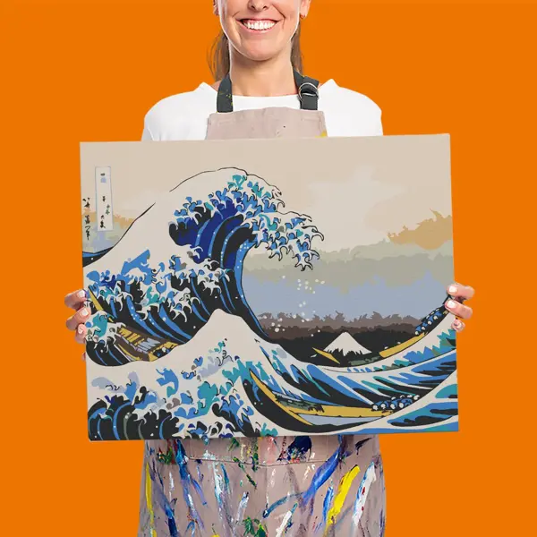 Картина по номерам Большая Волна В Канагаве - p53960 по цене 935 ₽/шт.  купить в Твери в интернет-магазине Леруа Мерлен