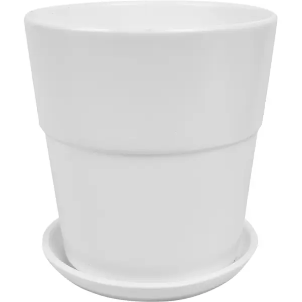 Горшок Уайт ø22 h23 см v6 л с поддоном керамика белый сушилка для посуды с поддоном 2 х ярусная 24×40×38 см белый