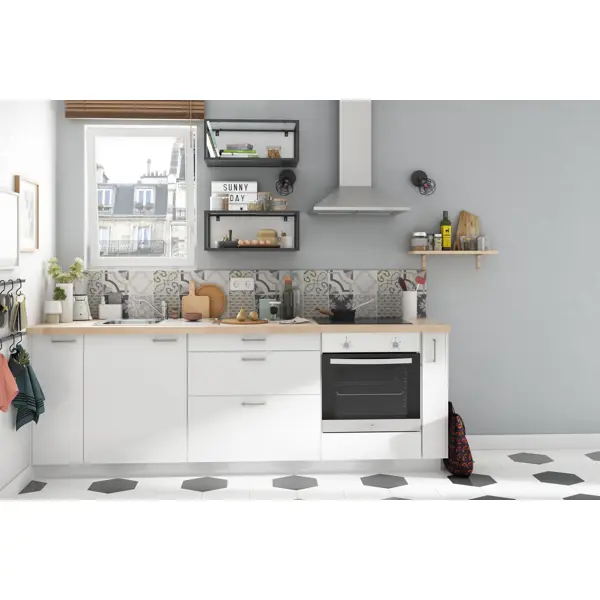 фото Фасад для кухонного шкафа софия 14.7x76.5 см delinia id лдсп цвет белый