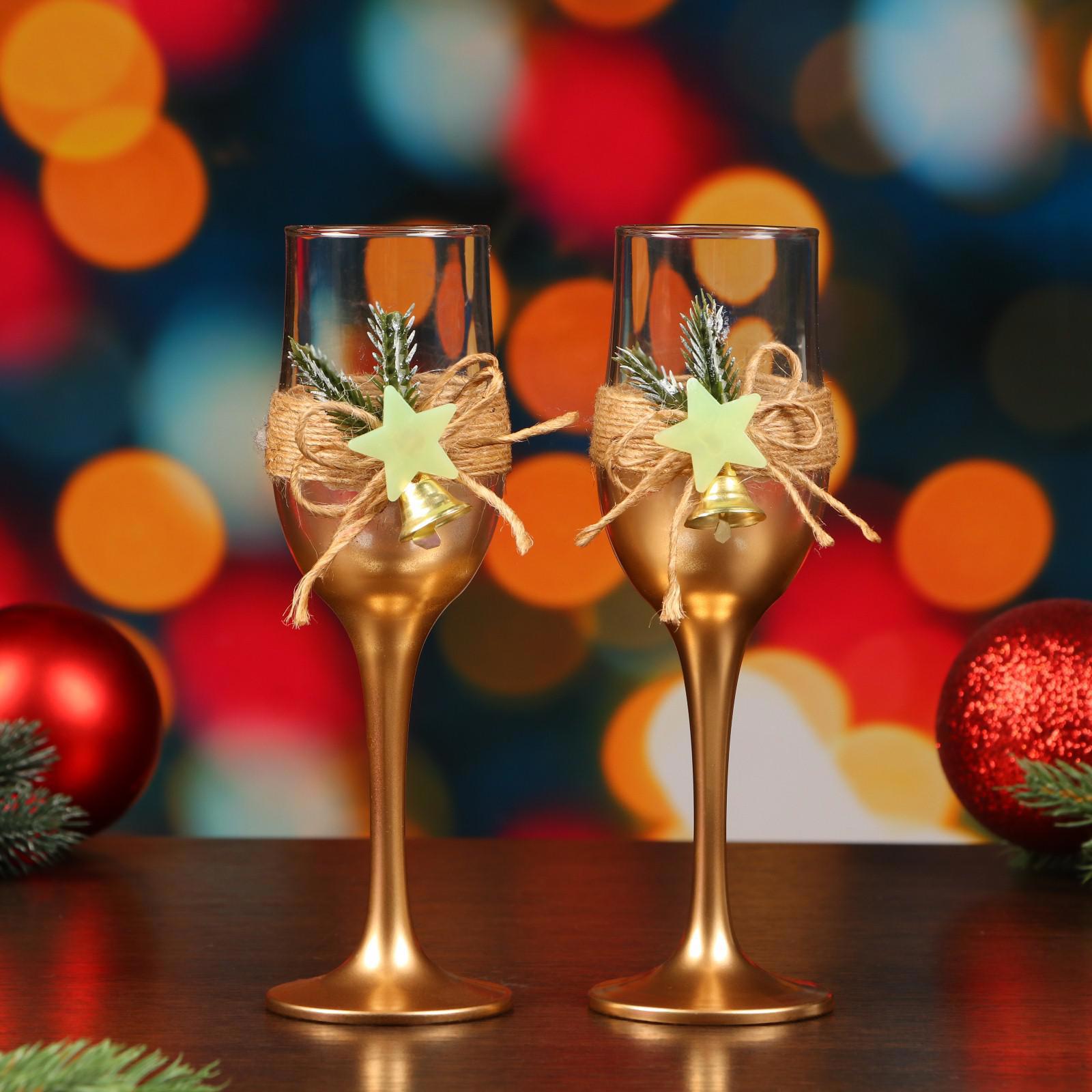 Как украсить бокалы на Новый год своими руками? ТОП идей 
