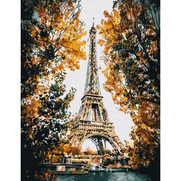 Париж - огни Эйфелевой башни Раскраска картина по номерам на картоне Белоснежка 3026-CS