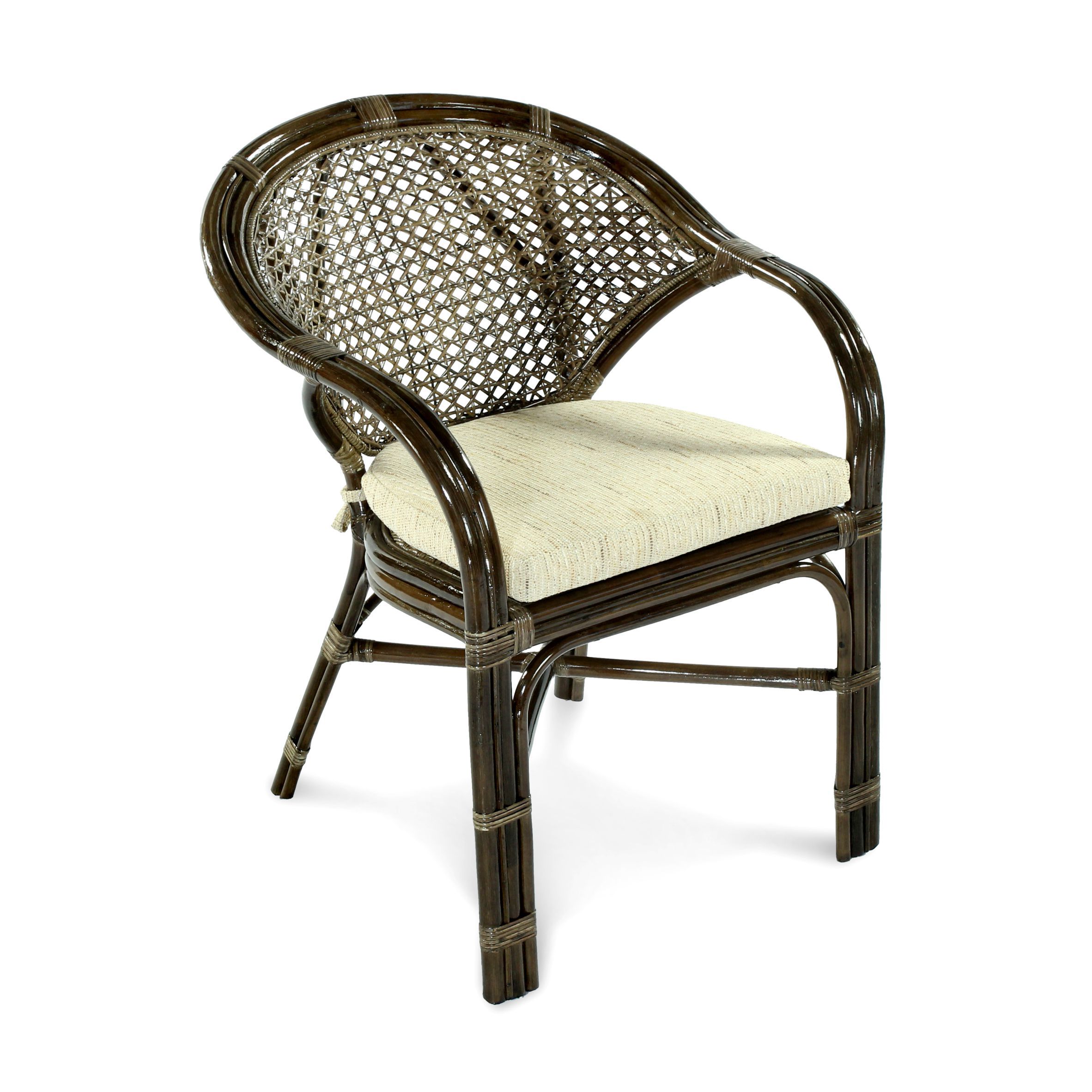 Кресло с подушкой натуральный ротанг