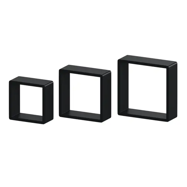Набор настенных полок Spaceo 20x20 см/24x24 см/28x28 см МДФ цвет чёрный 3 шт wyatt набор из трёх подносов