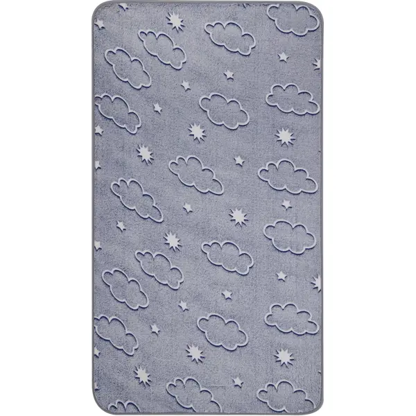 Коврик полиэстер Облака 60x110 см цвет серый коврик для ванной антискользящий 0 65х15 м вспененный пвх голубой вилина аква стандарт 7016с ковер