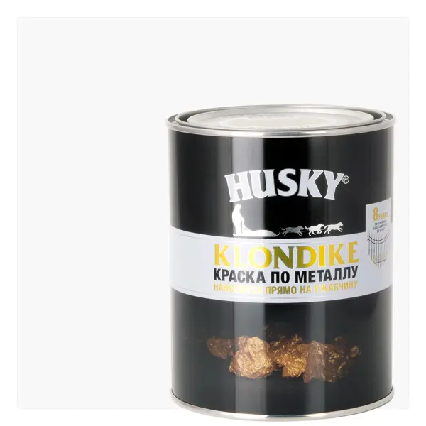 Краска по металлу Husky Klondike глянцевая цвет белый 0.9 л RAL 9003 краска грунт армированная по osb dali 6 кг белый база а