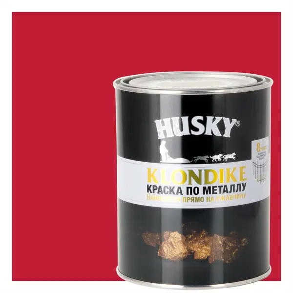 Краска по металлу Husky Klondike глянцевая цвет бордовый 0.9 л RAL 3003 саморез по металлу и гипсокартону диаметр 3 5х41 мм 500 шт банка bartex