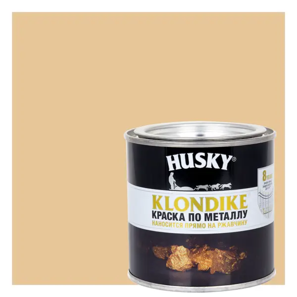 Краска по металлу Husky Klondike глянцевая цвет бежевый 0.25 RAL 1014 саморез по металлу и гипсокартону диаметр 3 5х41 мм 500 шт банка bartex