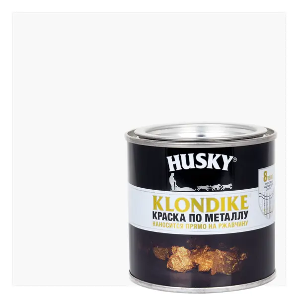 Краска по металлу Husky Klondike глянцевая цвет белый 0.25 л RAL 9003 краска грунт армированная по osb dali 3 кг белый база а