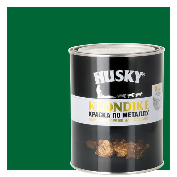 Краска по металлу Husky Klondike глянцевая цвет зеленый 0.9 л RAL 6002 саморез по металлу и гипсокартону диаметр 4 2х75 мм 200 шт банка bartex