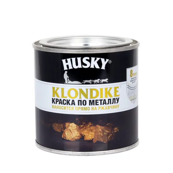 фото Краска по металлу husky klondike глянцевая цвет коричневый 0.25 л ral 8017