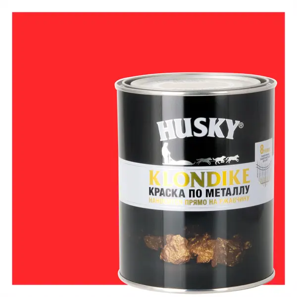 Краска по металлу Husky Klondike глянцевая цвет красный 0.9 л RAL 3020 саморез по металлу и гипсокартону диаметр 3 5х41 мм 500 шт банка bartex