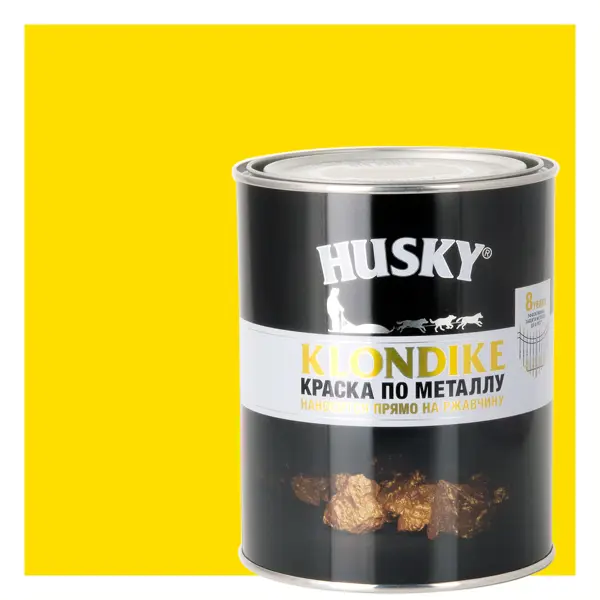 Краска по металлу Husky Klondike глянцевая цвет светло-желтый 0.9 л RAL 1018 кирпич шамотный огнеупорный новомосковск шб 8 светло желтый 250x124x65 мм