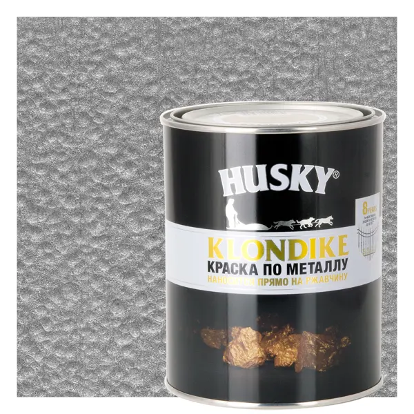Краска по металлу Husky Klondike молотковая цвет алюминий 0.9 л RAL саморез по металлу и гипсокартону диаметр 3 5х41 мм 500 шт банка bartex