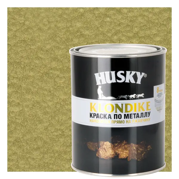 Краска по металлу Husky Klondike молотковая цвет латунь 0.9 л RAL саморез по металлу и гипсокартону диаметр 3 5х41 мм 500 шт банка bartex