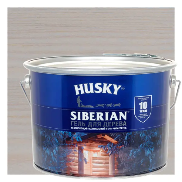 Гель для дерева Husky Siberian полуматовый цвет антик 9 л гель для дерева husky siberian полуматовый каштан 2 7 л
